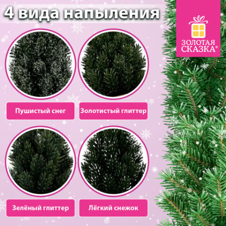 Ель новогодняя искусственная 16 см, с напылением, литой ПЭТ, ассорти, ЗОЛОТАЯ СКАЗКА, 592550