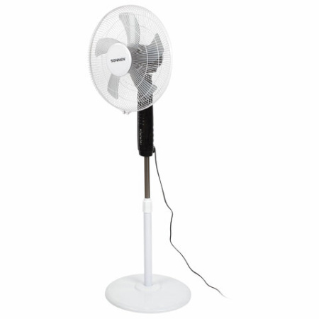 Вентилятор напольный, 3 режима, пульт ДУ, SONNEN TF-45W-40-520, d=40 см, 45 Вт, белый, 454788