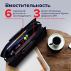 Папка-портфель пластиковая BRAUBERG "ПРЕМЬЕР" А4 (390х315х120 мм) 3 отделения, фактура "бисер", черная, 223082