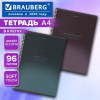 Тетрадь А4, 96 л., BRAUBERG, гребень, клетка, Soft Touch, "Peaceful" (микс в спайке), 405312