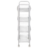 Этажерка (тележка) BOOMHOUSE (БУМХАУС) RC-004 4 яруса, на колесах, В84хШ42,5хГ25,5 см, металл, белая, 701458