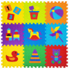 Коврик-пазл 0,9х0,9 м, мягкий, "Игрушки", 9 элементов, 30х30 см, толщина 1 см, ЮНЛАНДИЯ, 646668, 664668