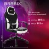 Кресло компьютерное BRABIX "Alpha GM-018", ткань/экокожа, черное/белое, 532640, GM-018_532640