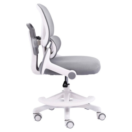 Кресло детское с подставкой для ног BRABIX KIDS "MG-220", сетка/ткань TW, серое, 533315