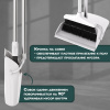 Совок для мусора КОМПЛЕКТ щетка + 2 рукоятки по 77 см металлические разборные, бело-серый, колорбокс, LAIMA, 608947