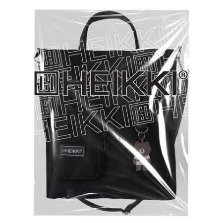 Сумка шоппер HEIKKI EQUIP (ХЕЙКИ), канвас, карманы, 38х35 см, черный, 272441