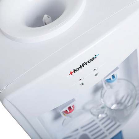 Кулер для воды HOTFROST V118E, напольный, НАГРЕВ/ОХЛАЖДЕНИЕ ЭЛЕКТРОННОЕ, 2 крана, белый, 120211802