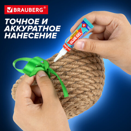 Клей-гель моментальный (суперклей) BRAUBERG "EXTRA", 3 г, УЛЬТРАПРОЧНЫЙ, отрывная мультикарта, 608103