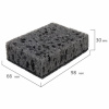 Губки для посуды 9,8х6,6х3 см, КОМПЛЕКТ 10 шт., SQUARE BLACK, КРУПНОПОРИСТЫЙ поролон с абразивным слоем, LAIMA, 608648