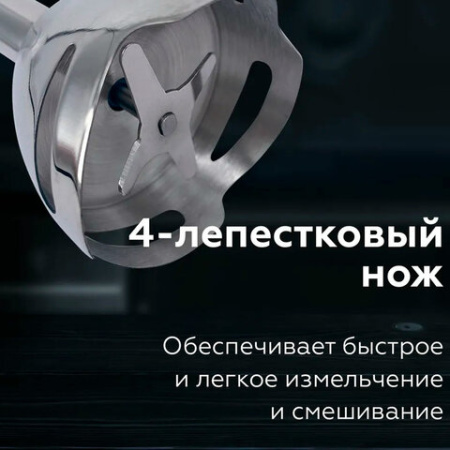 Блендер погружной BQ (БИ-КЬЮ) HB421PS, 1400 Вт, 12 скоростей, 5 насадок, стакан, черный, 86199287