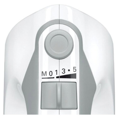Миксер BOSCH MFQ 36480, 450 Вт, 5 скоростей, 6 насадок, стакан, белый, MFQ36480
