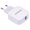 Зарядное устройство быстрое сетевое (220 В) SONNEN, USB QC 3.0 18 Вт, 3 А, белое, 455506