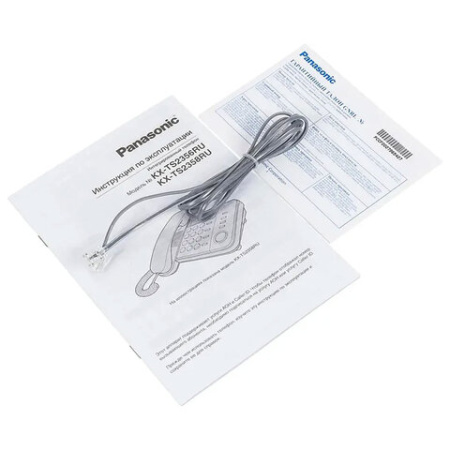 Телефон PANASONIC KX-TS2358RUB, черный, память 50 номеров, АОН, спикерфон, ЖК дисплей с часами, тональный / импульсный режим