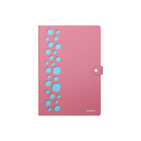 Папка-органайзер на кнопке 4 отделения, ERICH KRAUSE "Diagonal Pastel", 600 мкм, до 150 л., А4, ассорти, 61211