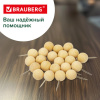 Силовые кнопки-гвоздики BRAUBERG WOOD, деревянные (шарики), 50 штук, 10 мм, 272761