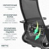Кресло офисное МЕТТА "К-7-Т" хром, прочная сетка, сиденье и спинка регулируемые, черное