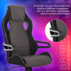 Кресло компьютерное BRABIX "Techno GM-002", ткань, черное/серое, вставки белые, 531815