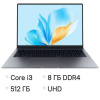 Ноутбук HONOR MagicBook X16 16", Intel Core i3-1315U, 8 Гб, SSD 512 Гб, No OS, серый, 5301ALXS