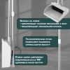 Совок для мусора КОМПЛЕКТ щетка + рукоятки 59-93см телескоп, регулируемый угол щетки, крепление тряпок, бело-серый, колорбокс, LAIMA, 608952