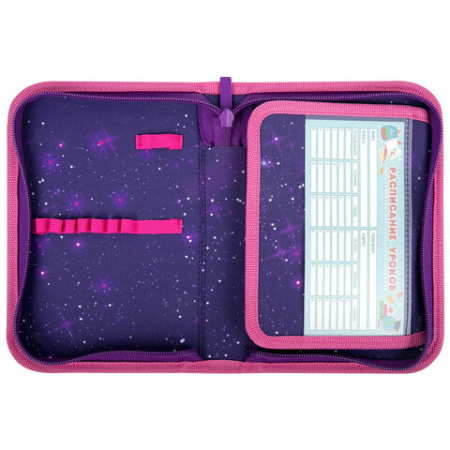 Пенал BRAUBERG, 1 отделение, 1 откидная планка, полиэстер, 21х14 см, "Space cat", 270712