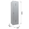 Шкаф металлический для одежды BRABIX "LK 11-50", УСИЛЕННЫЙ, 2 отделения, 1830х500х500 мм, 22 кг, 291132, S230BR404102