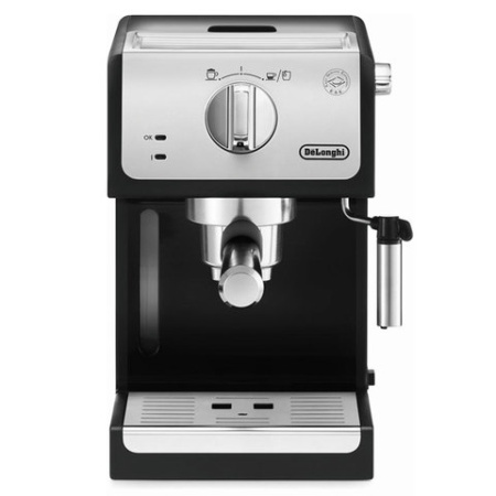 Кофеварка рожковая DELONGHI ECP 33.21/BK, 1100 Вт, объем 1 л, ручной капучинатор, черная, ECP33.21/BK