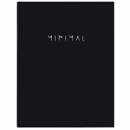 Тетрадь на кольцах А5 175х215 мм, 120 л., твердый картон, клетка, BRAUBERG "Minimal black", 404713