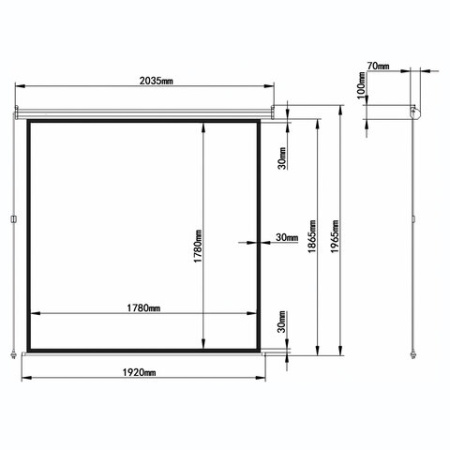 Экран проекционный настенный (180х180 см), матовый, электропривод, 1:1, BRAUBERG "MOTO", 236733