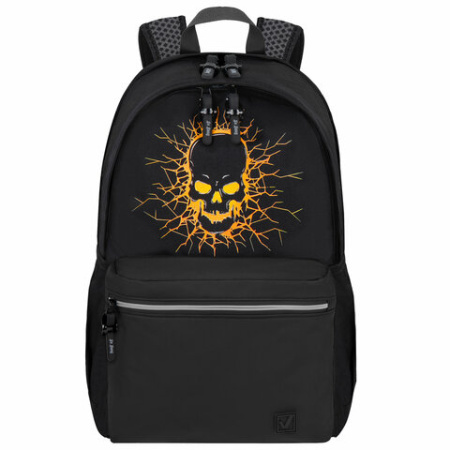 Рюкзак BRAUBERG FASHION CITY универсальный, 2 отделения, "Skull", черный, 46х31х15 см, 272572