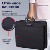 Папка-портфель пластиковая БОЛЬШОГО ФОРМАТА BRAUBERG "ПОРТФОЛИО" А3 (470х380х130 мм), 3 отделения, черная, 223081