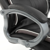 Кресло офисное BRABIX PREMIUM "Strong HD-009", НАГРУЗКА до 200 кг, экокожа черная, ткань серая, 531945