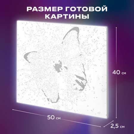Картина по номерам 40х50 см, ОСТРОВ СОКРОВИЩ "Голубая бабочка", на подрамнике, акриловые краски, 3 кисти, 662486