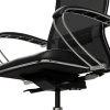 Кресло офисное МЕТТА "ErgoLife" Comfort, хром, сиденье мягкое, ткань-сетка/экокожа, черное