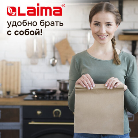 Крафт-пакет бумажный 18х12х29 см, КОМПЛЕКТ 100 шт., плотность 90 г/м2, LAIMA ECO CRAFT, 609683