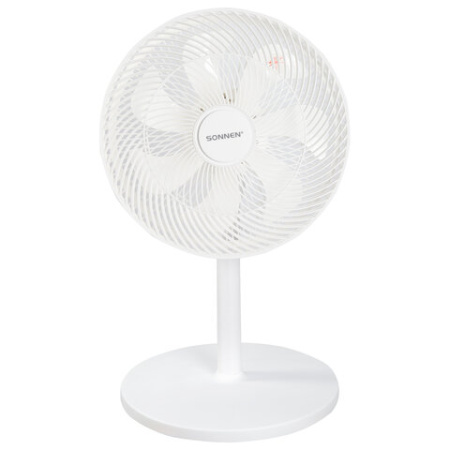 Вентилятор напольный SONNEN FT-L501, 60 Вт, 45 см, 3 скорости, вращение на 70°, механическое управление, белый, 457785