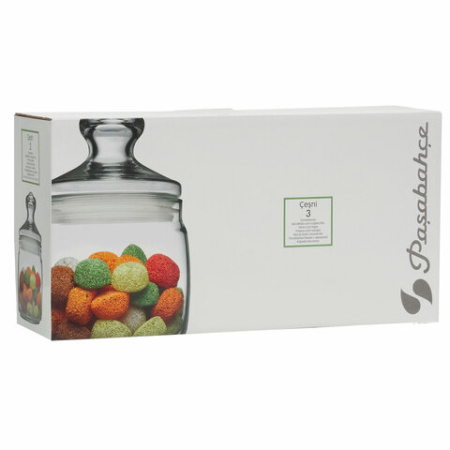 Банка для сыпучих продуктов, с крышкой, КОМПЛЕКТ 3 штуки, 500 мл, стекло, PASABAHCE "ЧЕШНИ", фирменная подарочная упаковка, 97424