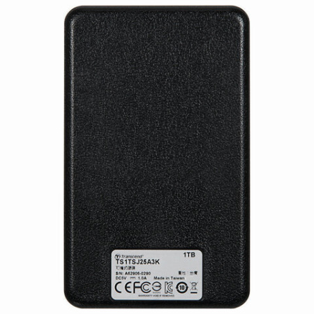 Внешний жесткий диск TRANSCEND StoreJet 25A3 1TB, 2.5", USB 3.1, черный, TS1TSJ25A3K