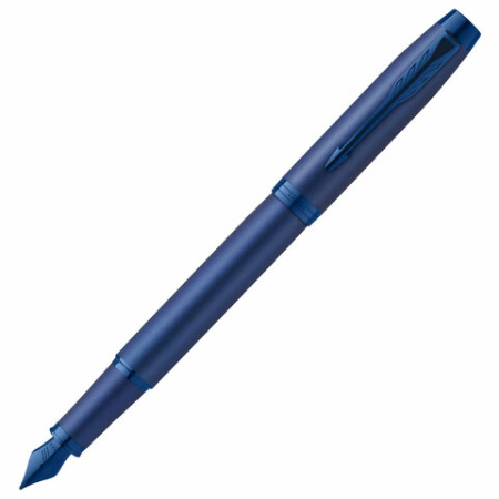 Ручка перьевая PARKER "IM Professionals Monochrome Blue", синий металлик, нержавеющая сталь, синяя, 2172964