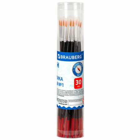 Кисть BRAUBERG синтетика, круглая, №1, 200851