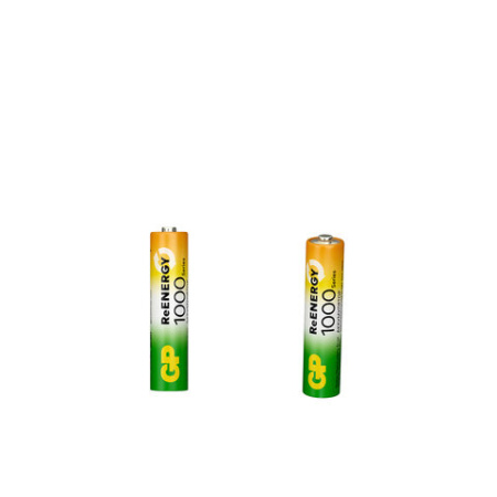 Батарейки аккумуляторные GP ReEnergy Ni-Mh мизинчиковые КОМПЛЕКТ 2 шт., ААА (HR03), 950 mAh, 100AAAHCRGY, 100AAAHCRGY-2CR