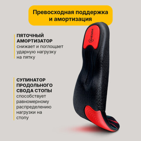 Стельки для обуви АНАТОМИЧЕСКИЕ С АМОРТИЗАТОРОМ размер RU 34-37/EU 35-38, SHEGRA (ШЕГРА), 702304