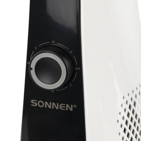 Вентилятор колонный SONNEN TF-1906, 50 Вт, 110 см, ТИХИЙ, 3 скорости потока, бело-черный, вращение 50°, 457786