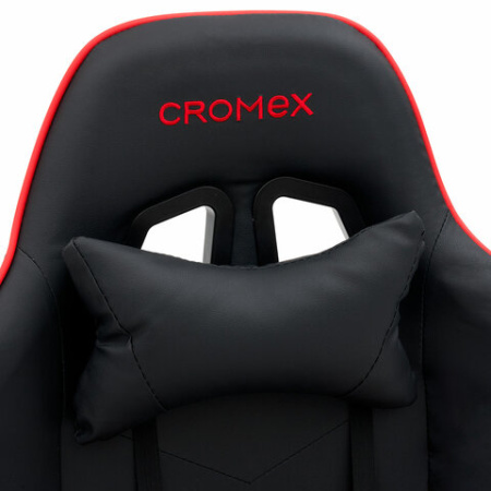Кресло компьютерное CROMEX (КРОМЕКС) "Joker GM-125", две подушки, экокожа, черное/красное, 532954