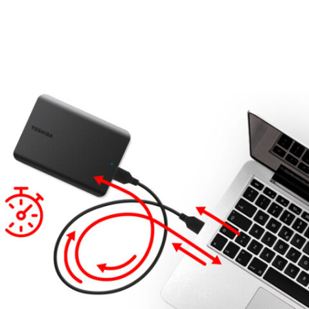 Внешний жесткий диск TOSHIBA Canvio Basics 1 TB, 2,5", USB 3.2, черный, HDTB510EK3AA