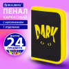 Пенал BRAUBERG с наполнением, 1 отделение, 1 откидная планка, 24 предмета, 21х14 см, "Dark cat", 272351