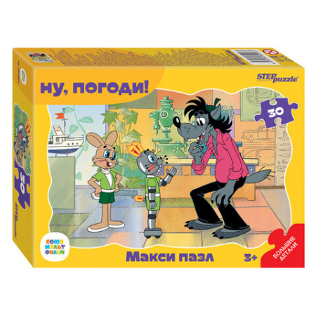Пазл картонный 30 элементов, "МАКСИ-ПАЗЛЫ", АССОРТИ, поле 27х18 см