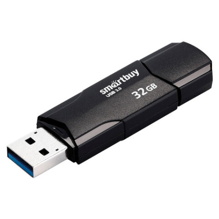 Флеш-диск 32GB SMARTBUY Clue USB 2.0, черный, SB32GBCLU-K