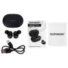 Наушники беспроводные TWS внутриканальные с микрофоном, SONNEN EP-BH25B, Bluetooth 5.3, черные, 514125