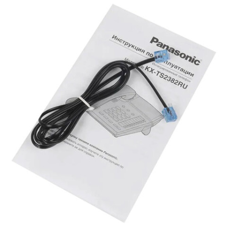 Телефон PANASONIC KX-TS2382RUB, память 10 последних набранных номеров, тональный/импульсный режим, повтор, чёрный
