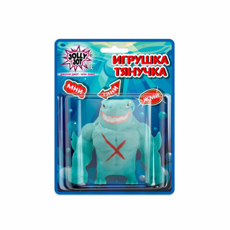 Игрушка-антистресс "АКУЛА", 10 см, ассорти, 4 цвета, блистер, JOLLY JOT (ДЖОЛЛИ ДЖОТ), 665780